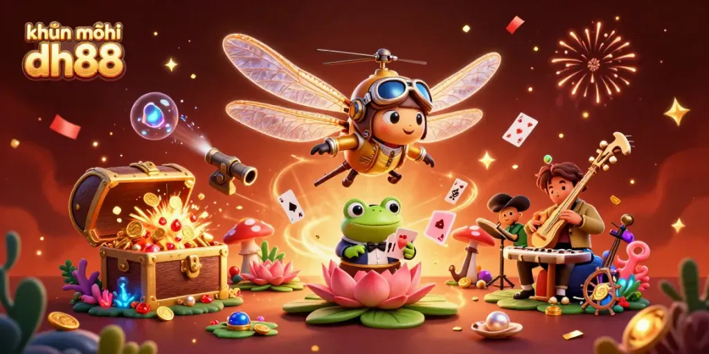 Engage in khuyến mãi dh88 with vibrant scenes of fun, excitement, and winnings.