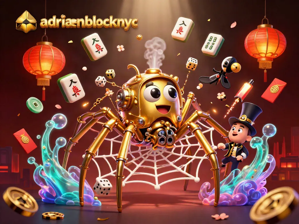 Play at adriaenblocknyc with a golden spider theme, casting a web of fortune!