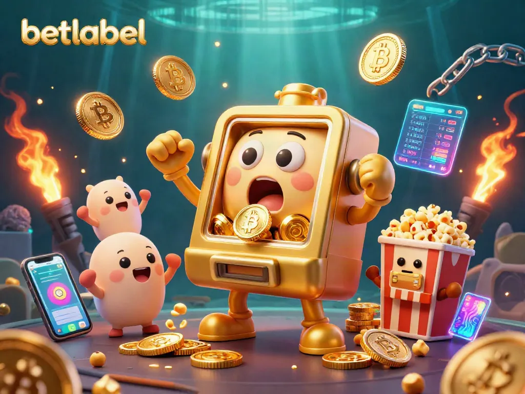 Spin the betlabel slot machine for winnings and enjoy a vibrant casino experience with neon coins.